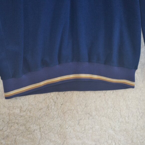 Vintage Lee Velour Long Sleeve Pullover V Neck Mens XL Soft Blue Sweatshirt - Picture 2 of 9